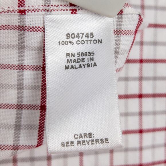 Cabela’s Men’s Large – Red Gray Tattersall Country Outdoor Short Sleeve Shirt - Picture 9 of 13